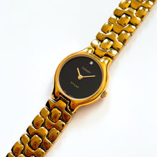 Load image into Gallery viewer, Ladies&#39; Vintage Gold-Plated Tissot Stylist Quartz Watch - Black Dial
