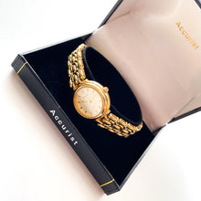 Load image into Gallery viewer, Vintage Ladies&#39; Gold-Plated Accurist Quartz Watch - Beige Round Dial
