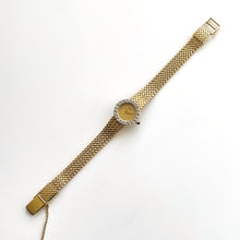Load image into Gallery viewer, Rare 90s Gold-Plated Seiko Quartz Watch with Mesh Bracelet and Diamonds

