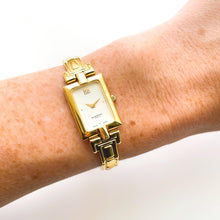 Load image into Gallery viewer, Vintage 1990s Gold-Plated Ladies&#39; Givenchy Quartz Watch with Rectangular Dial
