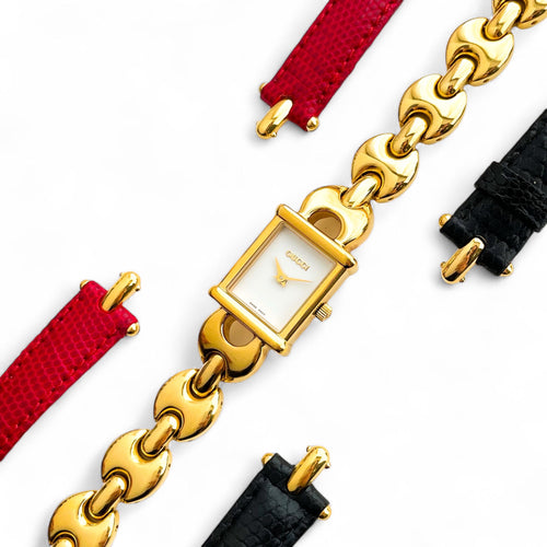 Gucci 1800 – Ladies’ Quartz Watch with Interchangeable Straps, Boxed, 1990s