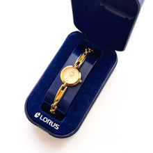 Load image into Gallery viewer, Thin Ladies&#39; Lorus (by Seiko) Quartz Watch with Gold-Tone Bracelet and Round Dial
