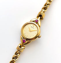 Load image into Gallery viewer, Very Rare 1990 Gold-Plated Seiko Jewellery Quartz Watch with Tiny Dial, Thin Twisted Bracelet and Two Rubies
