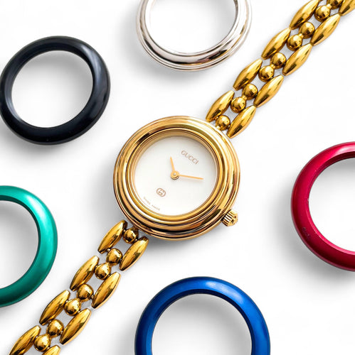 Gucci 11/12.2 – Boxed Quartz Watch with Interchangeable Bezels
