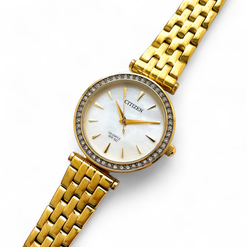 Gold-Plated Ladies' Citizen Quartz Watch - Mother of Pearl Dial