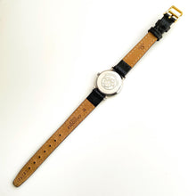 Load image into Gallery viewer, Vintage 1990s Two-Tone Hermès Sellier Ladies&#39; Quartz Watch with Round White Dial and Black Leather Strap
