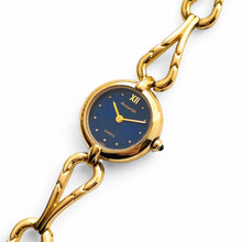 Load image into Gallery viewer, Vintage Ladies&#39; Gold-Plated Accurist Quartz Watch with Dark Blue Dial

