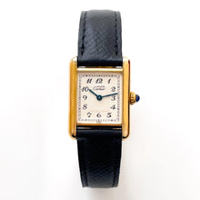 Load image into Gallery viewer, Vintage Ladies&#39; Must de Cartier Tank Vermeil With Arabic Numerals and Leather Strap - Quartz Movement
