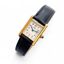 Load image into Gallery viewer, Vintage Ladies&#39; Must de Cartier Tank Vermeil With Arabic Numerals and Leather Strap - Quartz Movement
