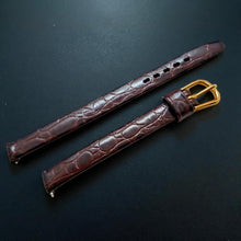 Load image into Gallery viewer, 8mm Dark Brown Apollo Genuine Leather Watch Strap - Gold Buckle
