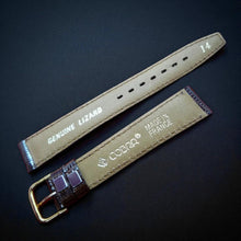 Load image into Gallery viewer, 8-10-14-20mm Dark Brown Cobra Genuine Leather Watch Strap - Gold Buckle - NOS
