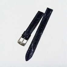 Load image into Gallery viewer, 13mm Black Genuine Leather Lansa Watch Strap - Gold Buckle
