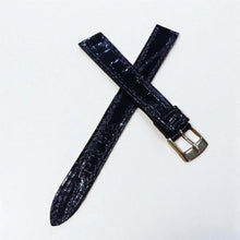 Load image into Gallery viewer, 13mm Black Genuine Leather Lansa Watch Strap - Gold Buckle
