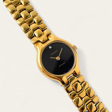 Load image into Gallery viewer, Ladies' Vintage Gold-Plated Tissot Stylist Quartz Watch - Black Dial
