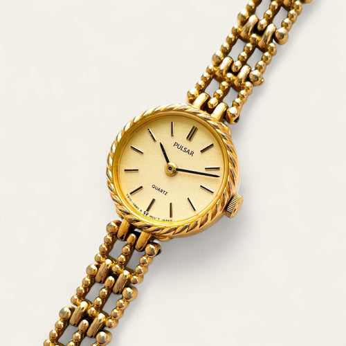 Pulsar by Seiko – Gold-Plated Ladies’ Quartz Watch with Round Dial