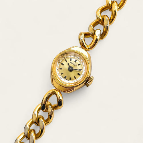 Ferex Gold-Plated Ladies’ Mechanical Watch – Chain Bracelet