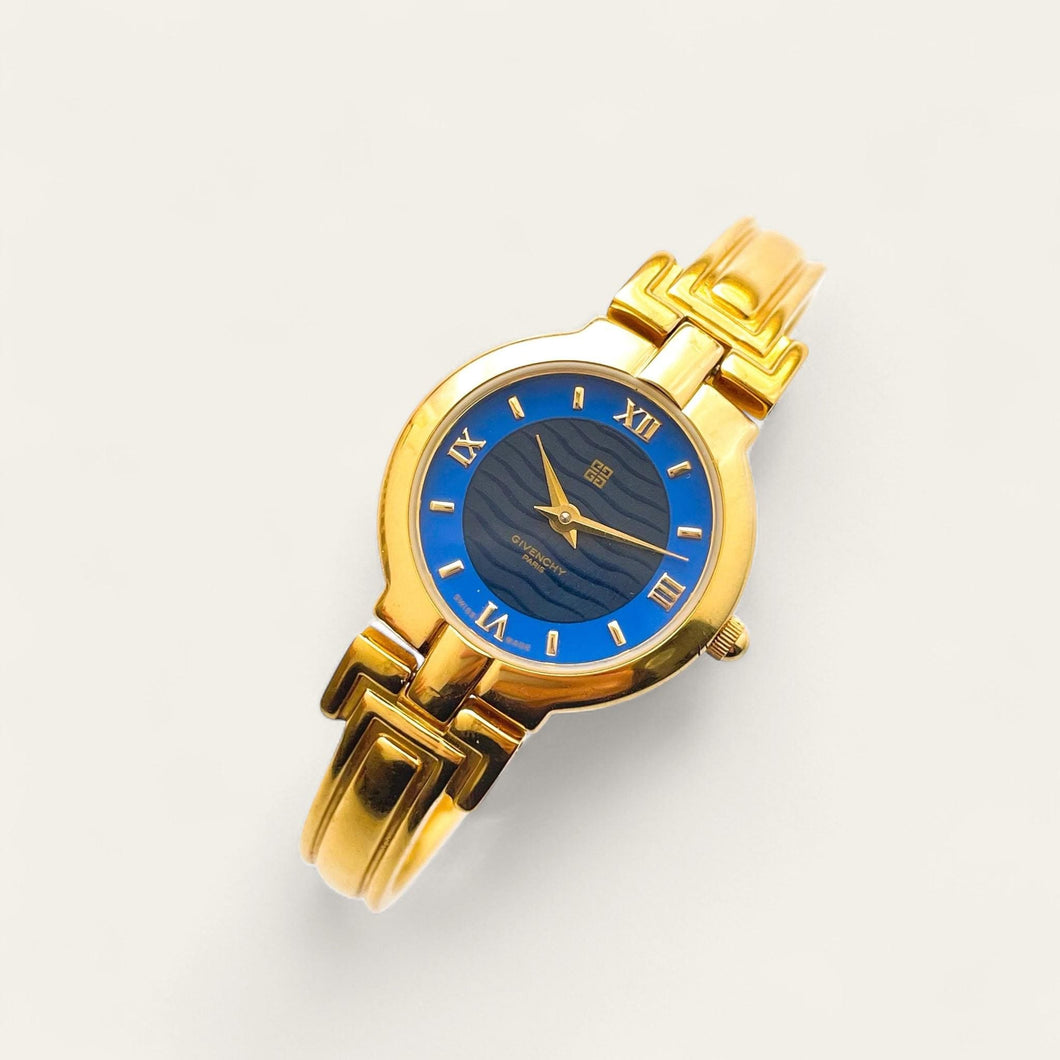 Vintage 90s Gold-Plated Ladies' Givenchy 'Millesime' Watch - Blue Dial