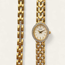 Load image into Gallery viewer, Gold-Plated Ladies&#39; Citizen Oval Quartz Watch - Crystals - Matching Bracelet
