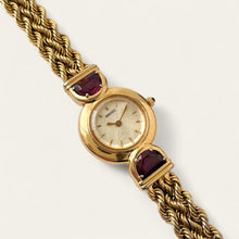 Load image into Gallery viewer, Vintage 90s Gold-Plated Seiko Watch: Ruby Adorned
