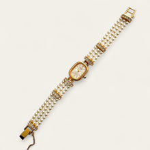 Load image into Gallery viewer, Ladies&#39; Christian Aujard Gold-Plated Pearl &amp; Crystal Watch
