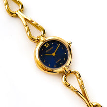 Load image into Gallery viewer, Vintage Ladies&#39; Gold-Plated Accurist Quartz Watch with Dark Blue Dial
