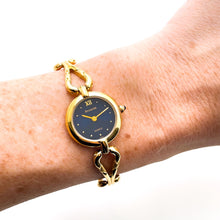 Load image into Gallery viewer, Vintage Ladies&#39; Gold-Plated Accurist Quartz Watch with Dark Blue Dial
