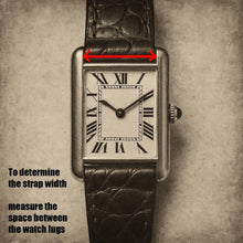 Load image into Gallery viewer, 12mm Dark Brown Faux Leather Lizard Grain Watch Strap - Gold Buckle
