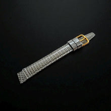 Load image into Gallery viewer, 8-9-10-12mm Grey Cobra Genuine Leather Watch Strap - Gold Buckle - NOS
