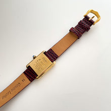 Load image into Gallery viewer, Vintage Cartier Must de Tank Vermeil Mechanical Watch: Burgundy Dial, Boxed
