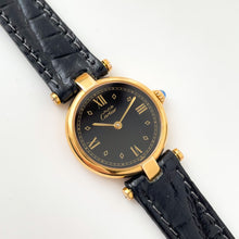Load image into Gallery viewer, Vintage 1980s Cartier Must Vendome Watch: Gold-Plated Silver, Black Dial
