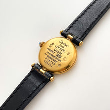 Load image into Gallery viewer, Vintage 1980s Cartier Must Vendome Watch: Gold-Plated Silver, Black Dial
