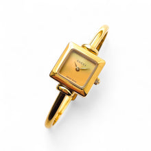Load image into Gallery viewer, Vintage Gold-Plated Gucci 1900L Bangle Quartz Watch with Square Dial
