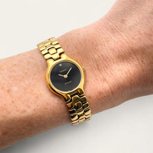 Load image into Gallery viewer, Ladies' Vintage Gold-Plated Tissot Stylist Quartz Watch - Black Dial
