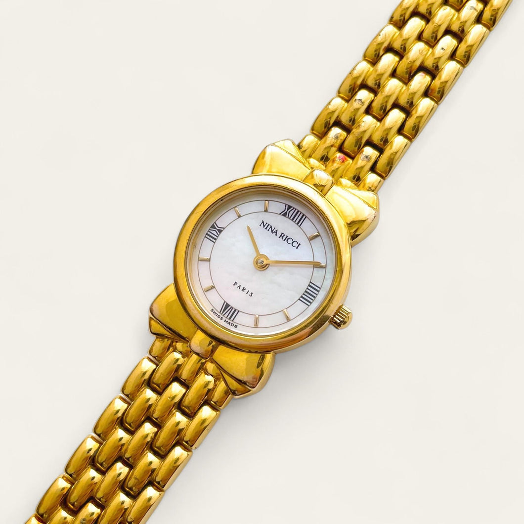 Nina Ricci Ladies’ Quartz Watch – Gold-Plated with MOP Dial, 1990s