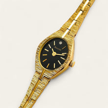 Load image into Gallery viewer, Vintage 00s Gold-Plated Accurist Quartz Watch - Black Oval Dial
