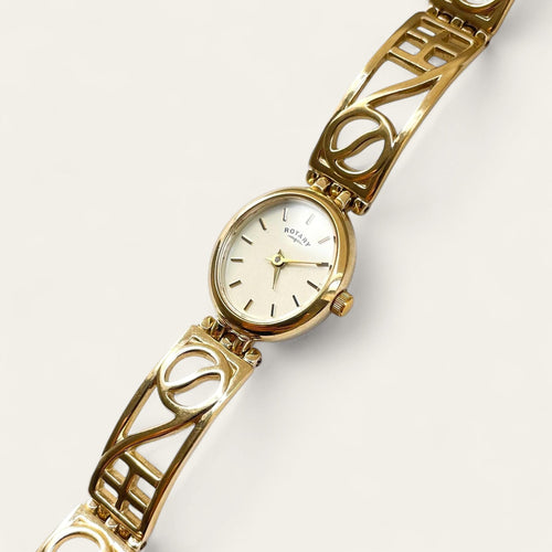 Ladies' Rotary Quartz Watch With Gold-Tone Bracelet and Oval Dial