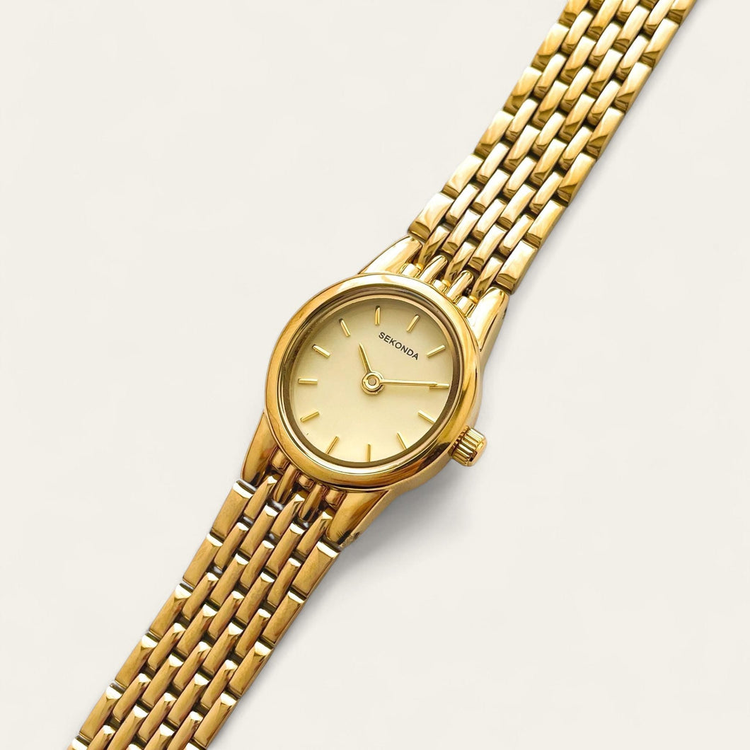 Ladies' Sekonda Quartz Watch With Gold-Tone Bracelet and Oval Face - Boxed