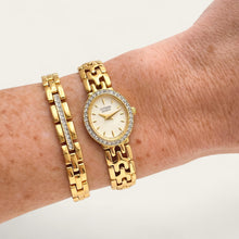 Load image into Gallery viewer, Gold-Plated Ladies&#39; Citizen Oval Quartz Watch - Crystals - Matching Bracelet
