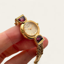 Load image into Gallery viewer, Vintage 90s Gold-Plated Seiko Watch: Ruby Adorned
