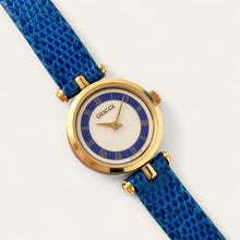 Load image into Gallery viewer, Vintage 90s Ladies&#39; Gucci Quartz Watch - Sector Dial - Blue Leather Strap
