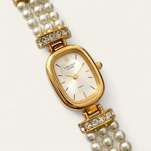 Load image into Gallery viewer, Ladies&#39; Christian Aujard Gold-Plated Pearl &amp; Crystal Watch
