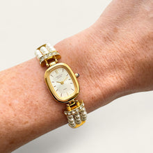 Load image into Gallery viewer, Ladies&#39; Christian Aujard Gold-Plated Pearl &amp; Crystal Watch

