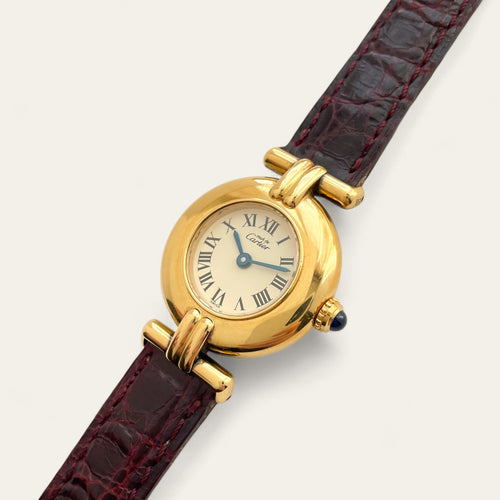 Vintage Cartier Must Colisée Vermeil - Gold-Plated Silver 925 with Beige Dial