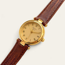 Load image into Gallery viewer, Vintage Christian Dior Gold-Plated Ladies&#39; Quartz Watch - Brown Leather Strap
