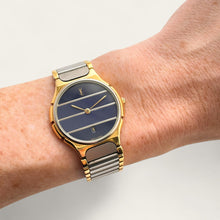 Load image into Gallery viewer, Vintage 1990s Yves Saint Laurent Unisex Quartz Watch - Blue Striped Dial
