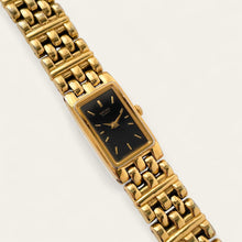 Load image into Gallery viewer, Vintage Gold-Plated Ladies&#39; Seiko Quartz Watch - Rectangular Black Dial
