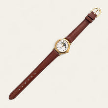 Load image into Gallery viewer, 90s Vintage Ladies&#39; Lorus Sun &amp; Moon Quartz Watch - Brown Leather
