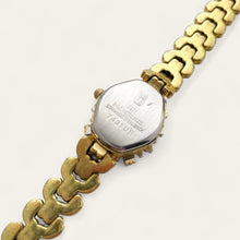 Load image into Gallery viewer, Vintage 90s Gold-Plated Jules Jürgensen Watch - Diamond &amp; Ruby Bezel
