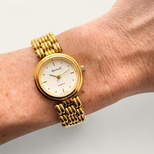 Load image into Gallery viewer, Vintage Ladies&#39; Gold-Plated Ingersoll Quartz Watch - White Round Dial
