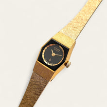 Load image into Gallery viewer, Vintage Gold-Plated Ladies&#39; Citizen Quartz Watch - Black Dial
